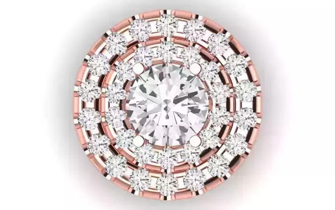 Women Pendants Double Halo Pendant 3D print model