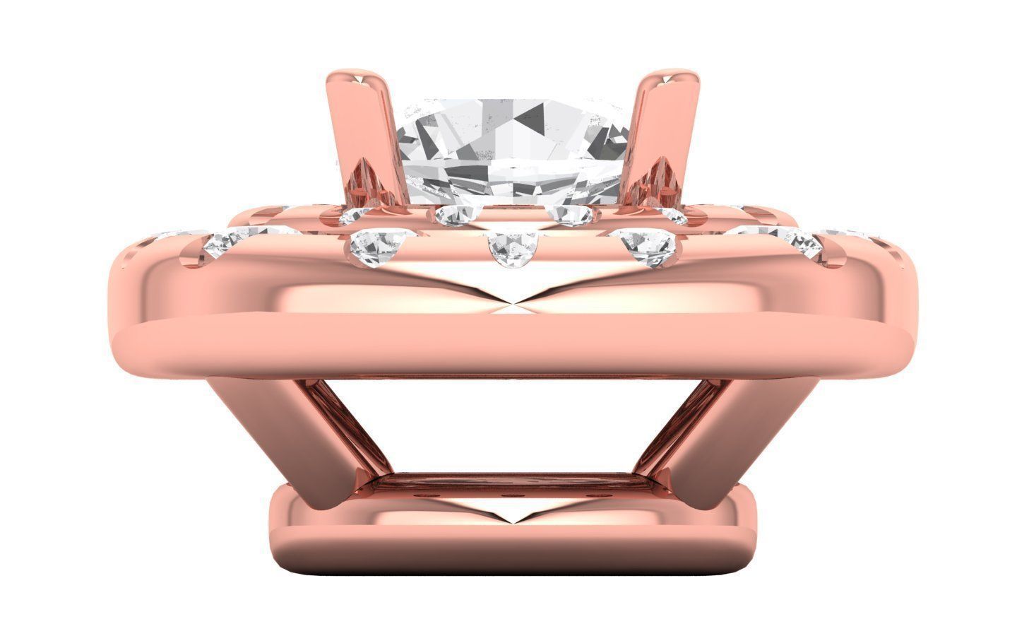 Women Pendants Double Halo Pendant 3D print model_2