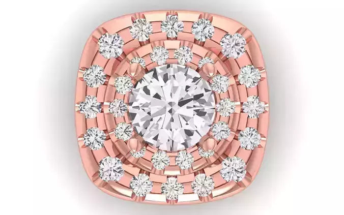 Women Pendants Double Halo Pendant 3D print model
