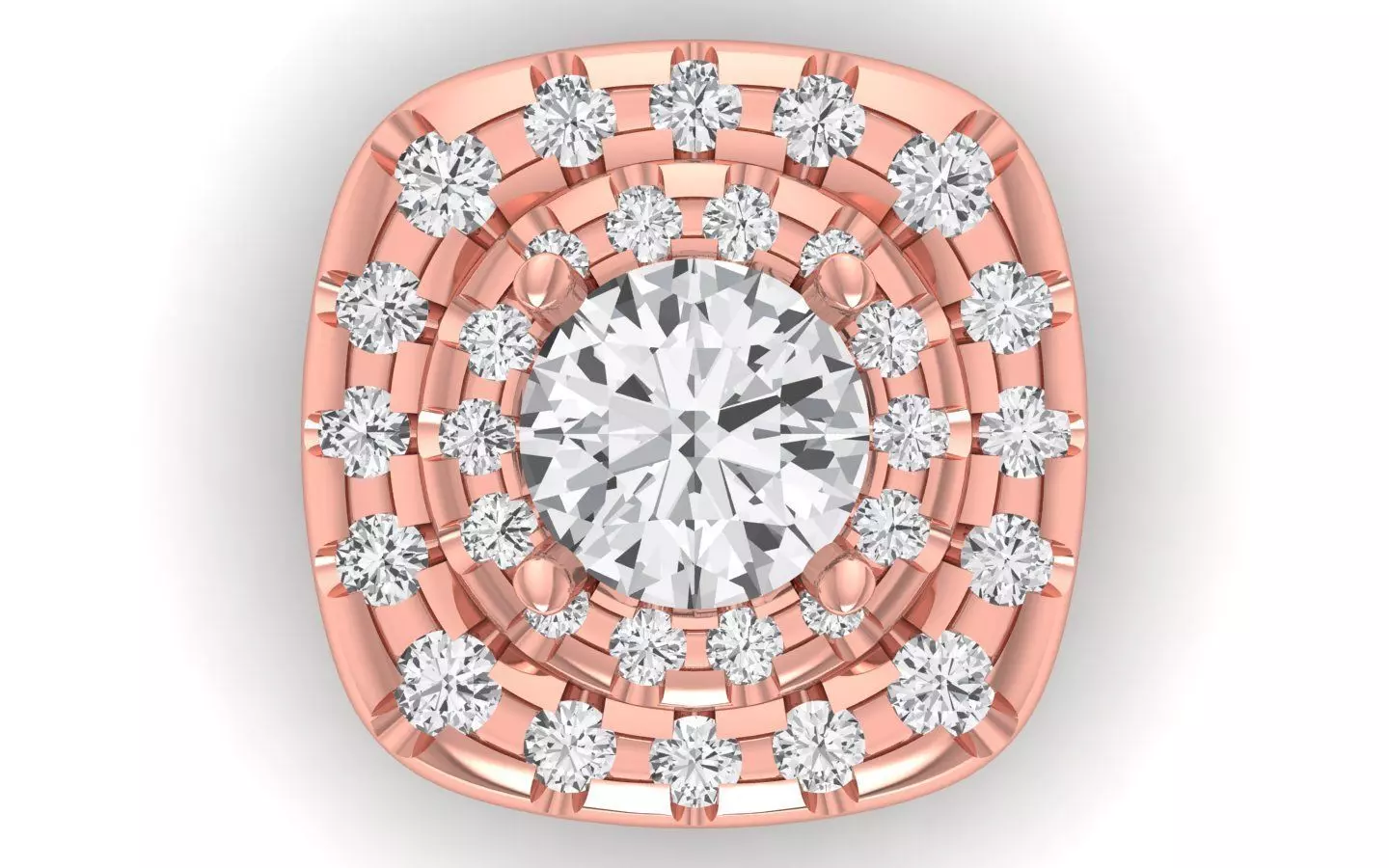 Women Pendants Double Halo Pendant 3D print model_0