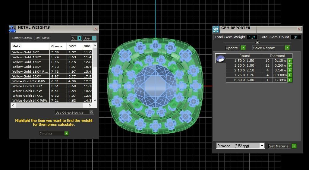 Women Pendants Double Halo Pendant 3D print model_3