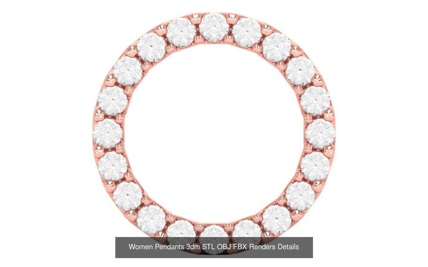 21 Solitaire Pendants 3dm STL OBJ FBX Renders Details Collection _8