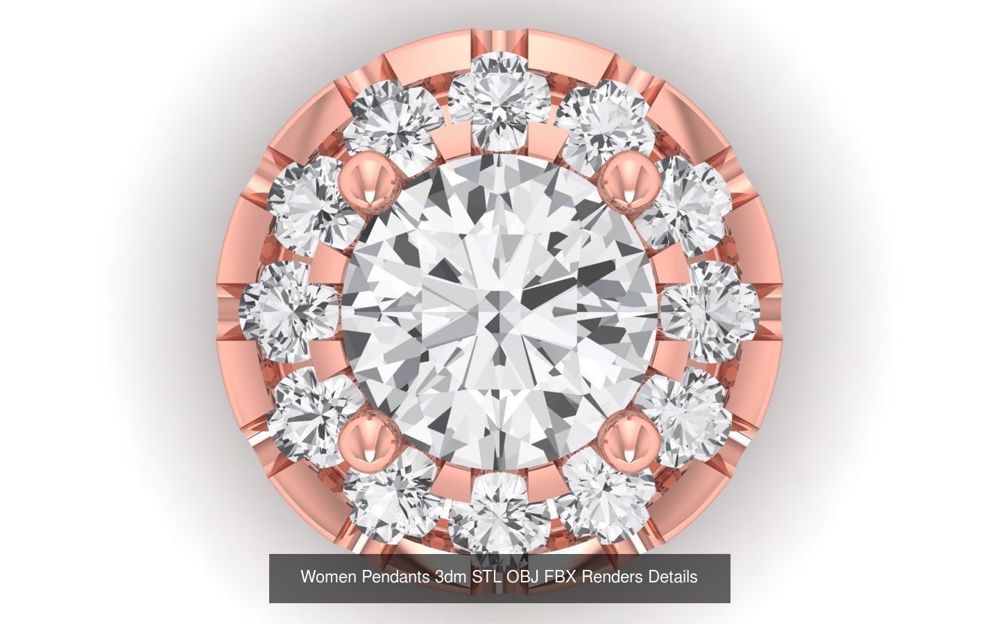 21 Solitaire Pendants 3dm STL OBJ FBX Renders Details Collection _17