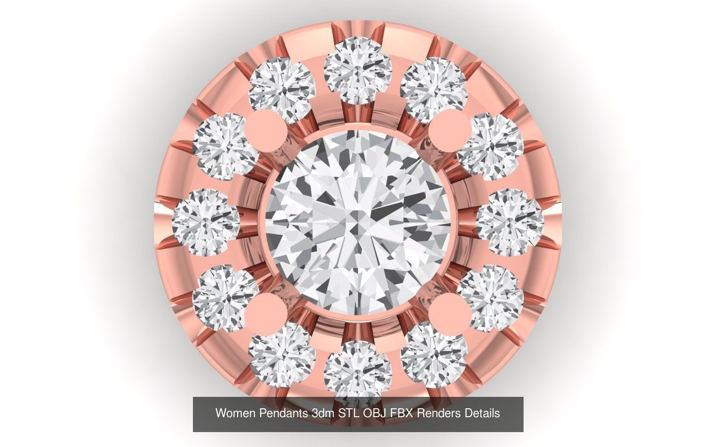 21 Solitaire Pendants 3dm STL OBJ FBX Renders Details Collection _11