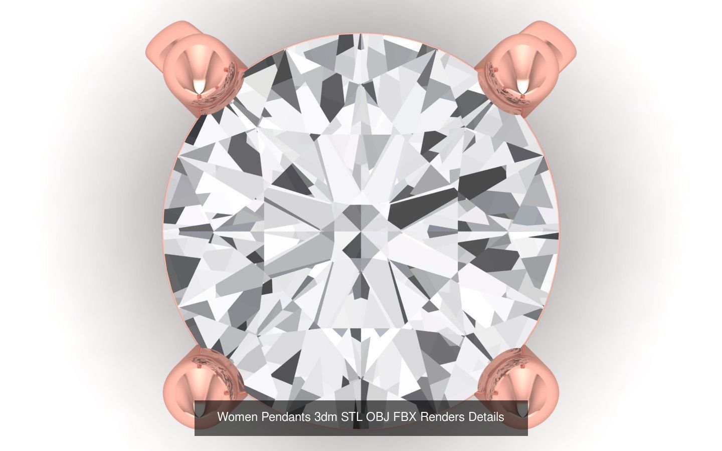 21 Solitaire Pendants 3dm STL OBJ FBX Renders Details Collection _19