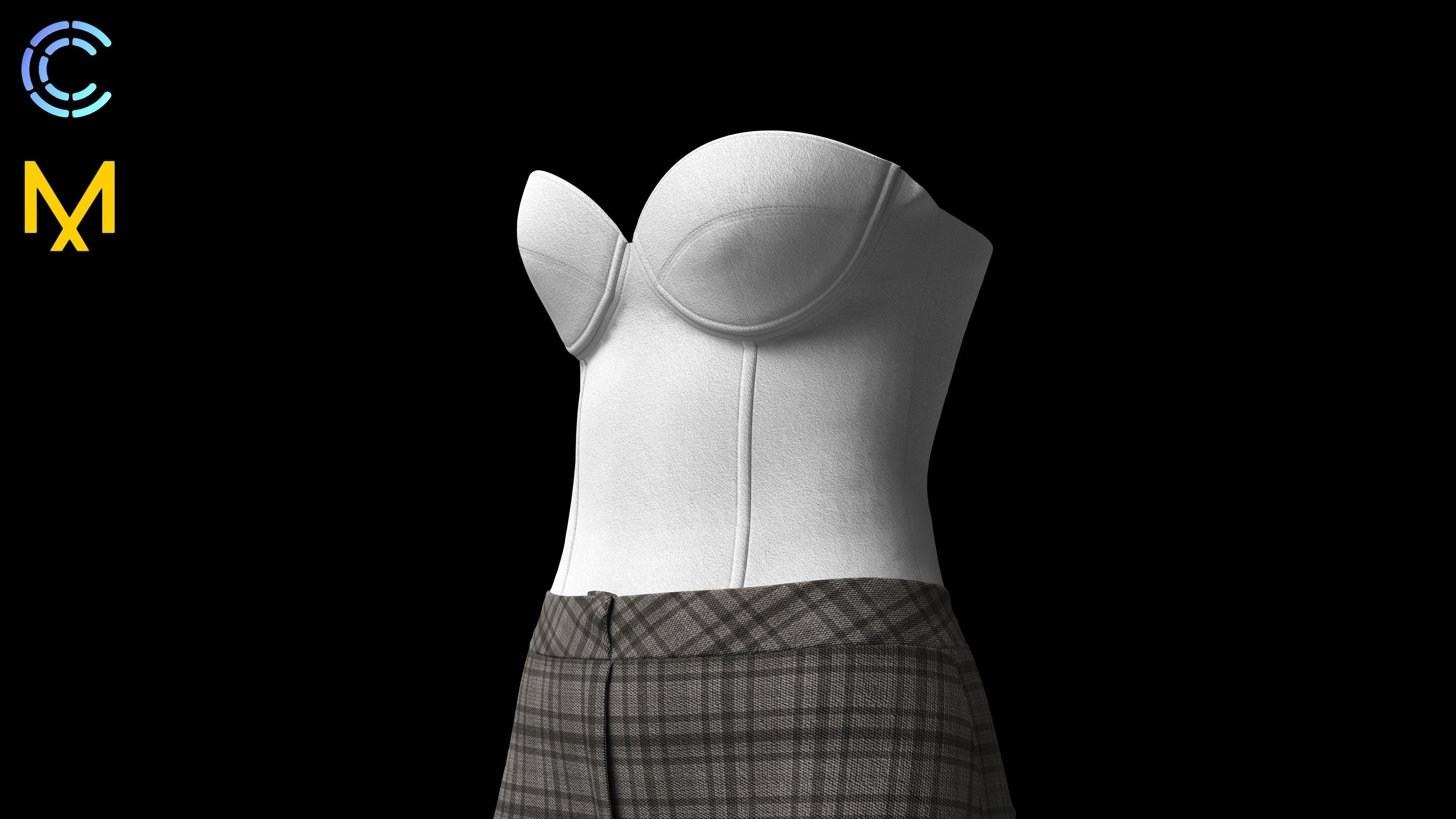 WOMEN BUSINESS SUIT 3D model_9