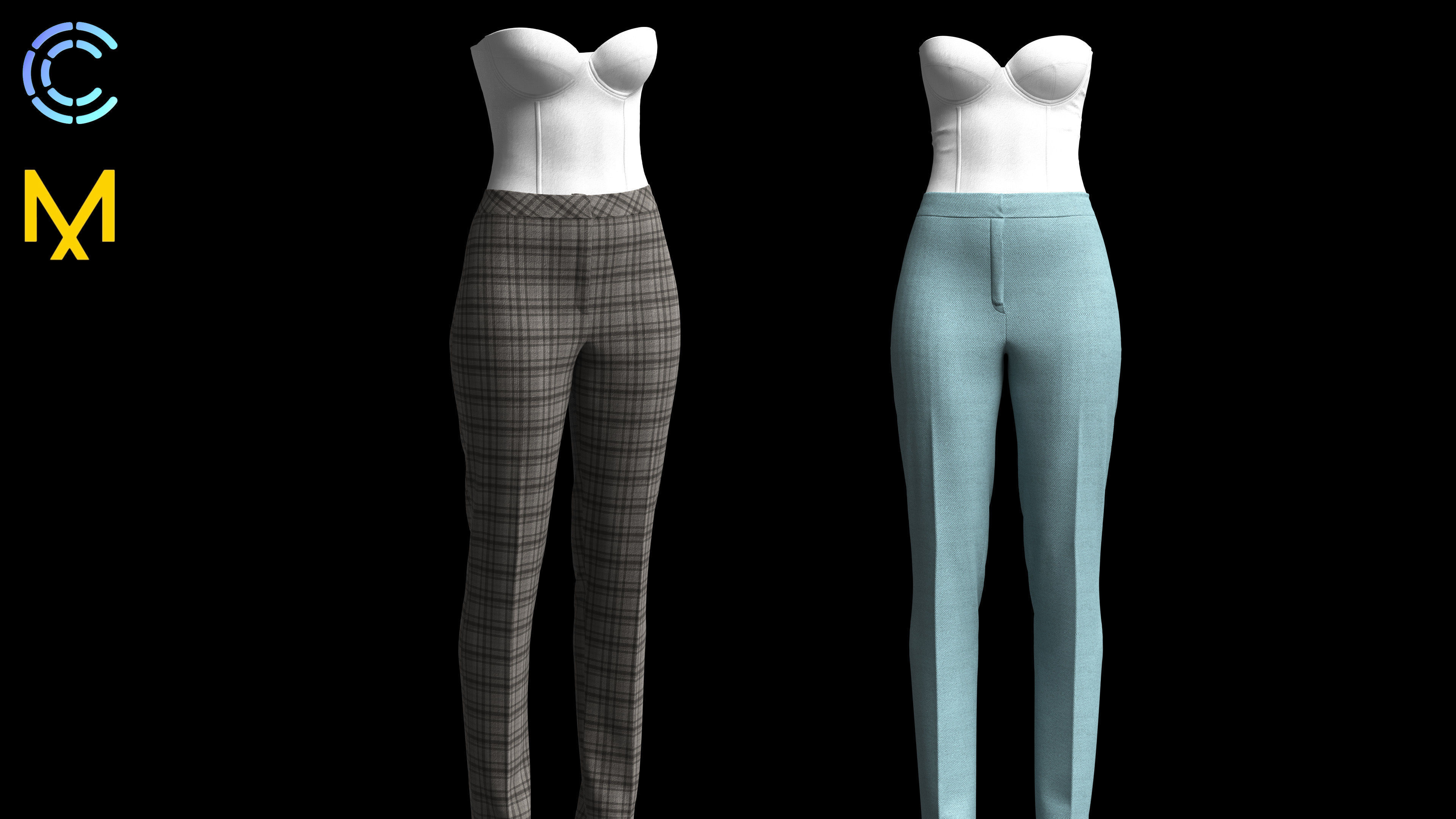 WOMEN BUSINESS SUIT 3D model_5