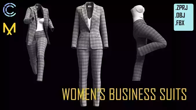 WOMEN BUSINESS SUIT 3D model