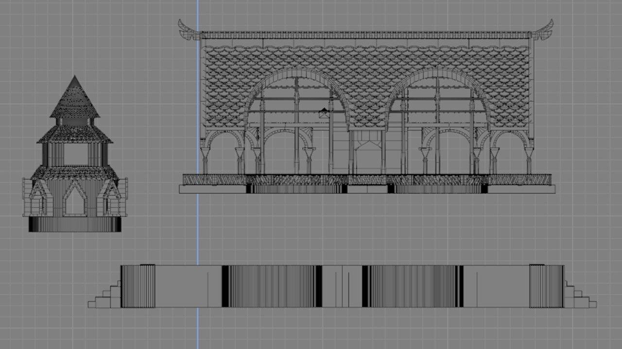 Elven Buidling with Tower 3D print model_6