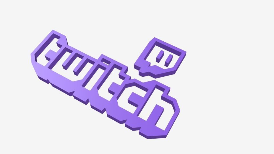 Twitch logo Low-poly 3D model_1