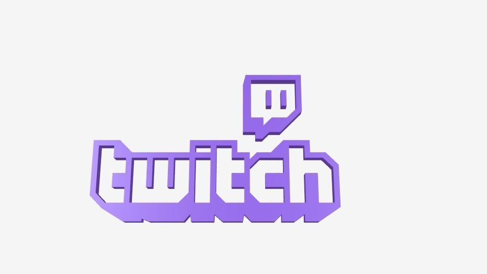 Twitch logo Low-poly 3D model_2