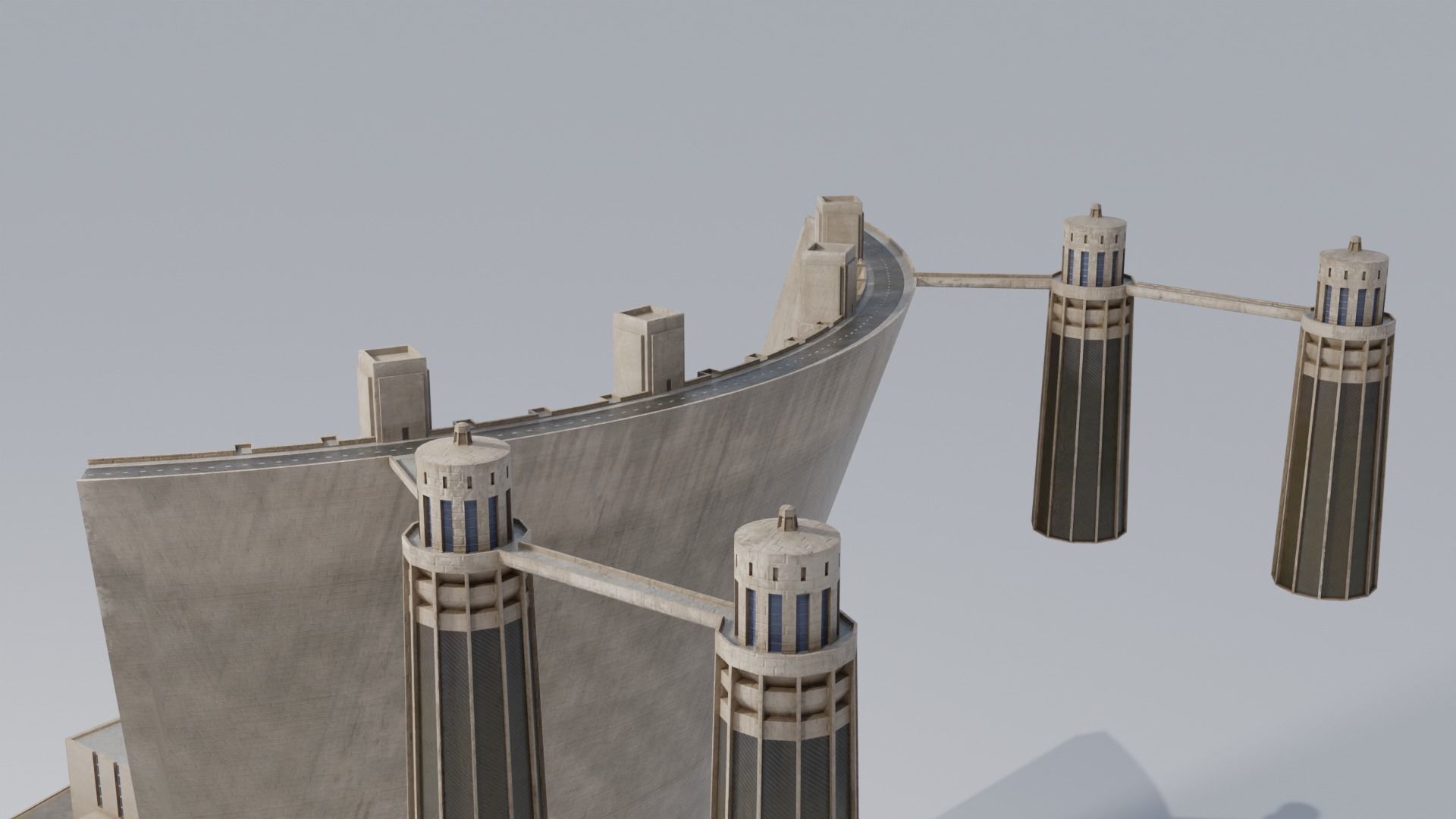 Hoover Dam with 8k and 4k Textures Low-poly 3D model_8