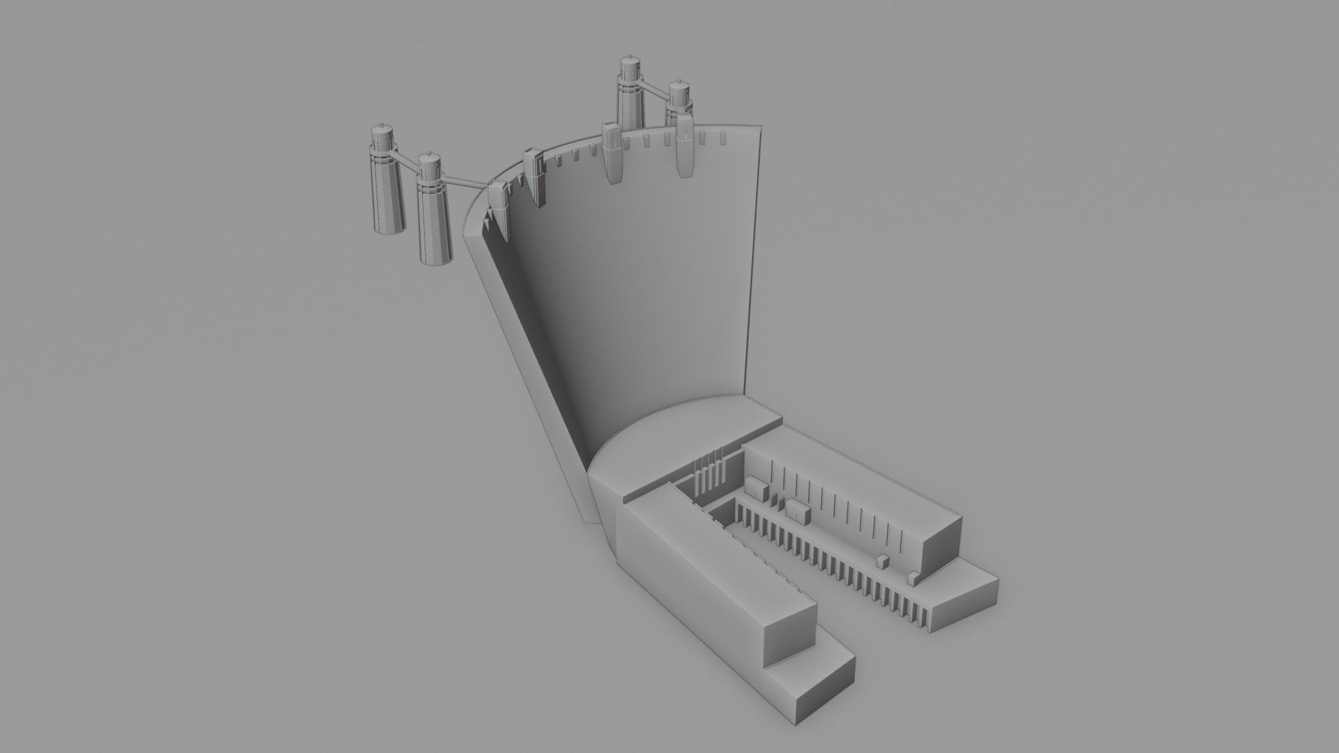 Hoover Dam with 8k and 4k Textures Low-poly 3D model_2