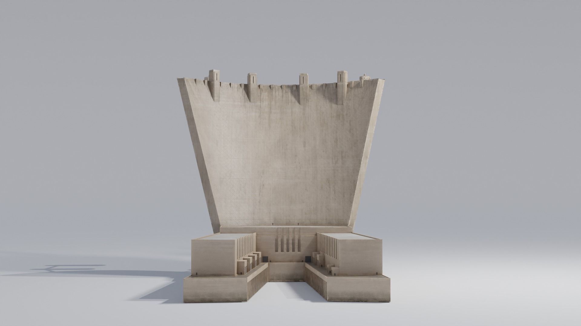 Hoover Dam with 8k and 4k Textures Low-poly 3D model_3