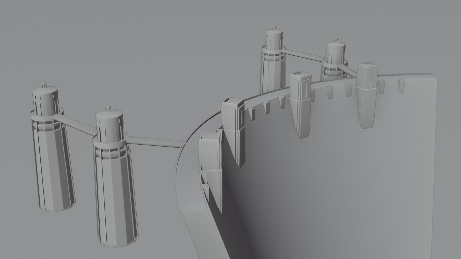 Hoover Dam with 8k and 4k Textures Low-poly 3D model_7