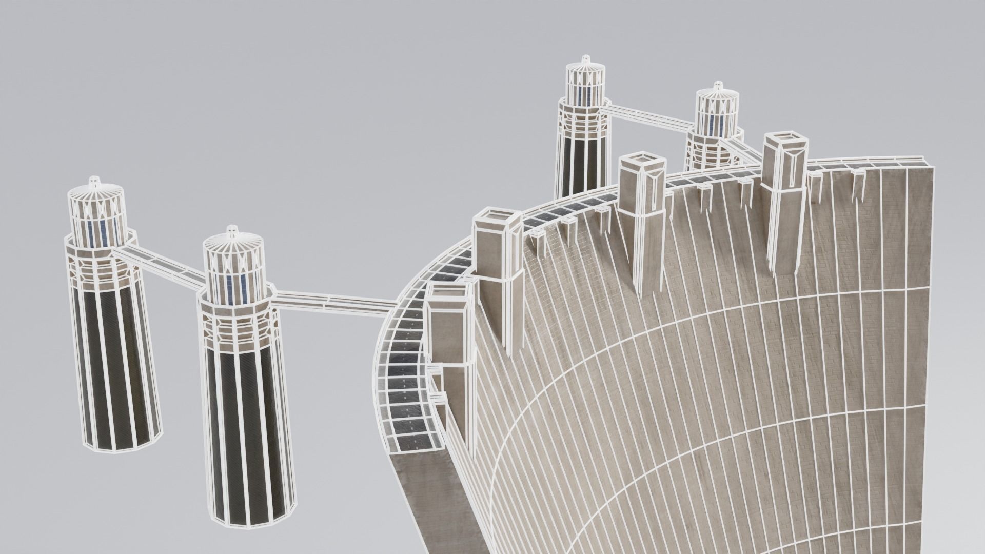 Hoover Dam with 8k and 4k Textures Low-poly 3D model_6