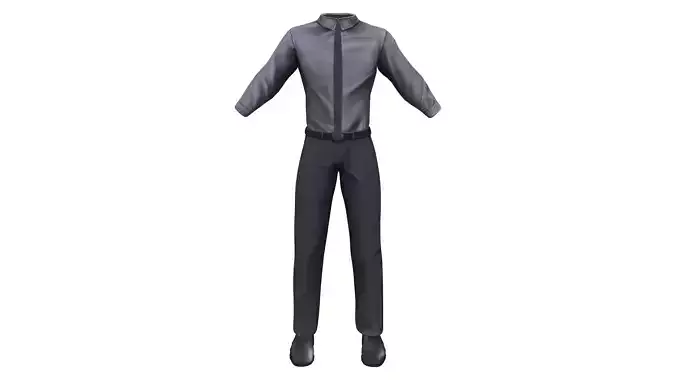 Men Gray Business Suit With Long Sleeves Shirt And Tie