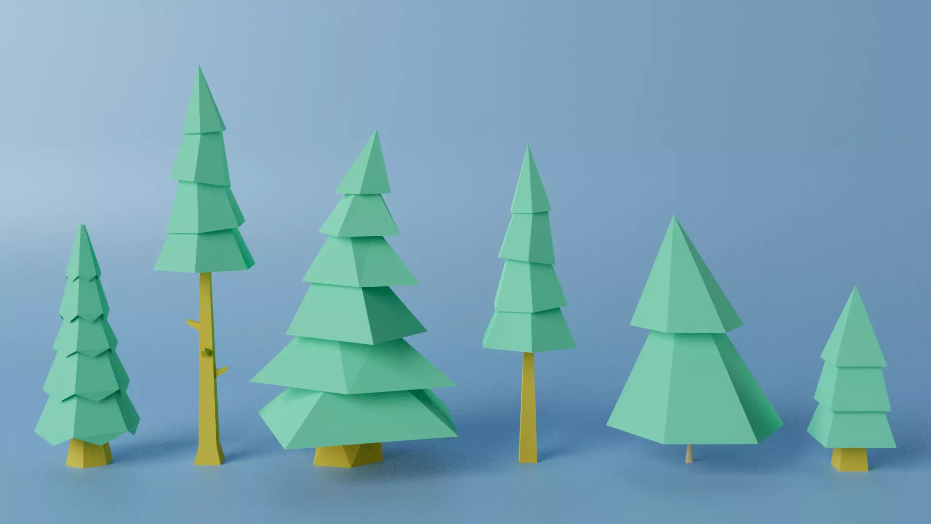 Cartoon Tree Collection Low-poly 3D model_0