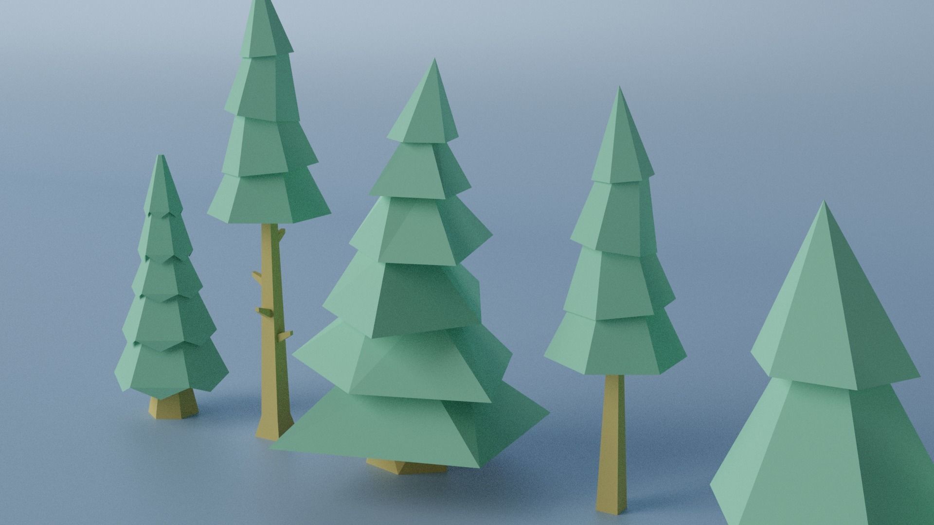 Cartoon Tree Collection Low-poly 3D model_12