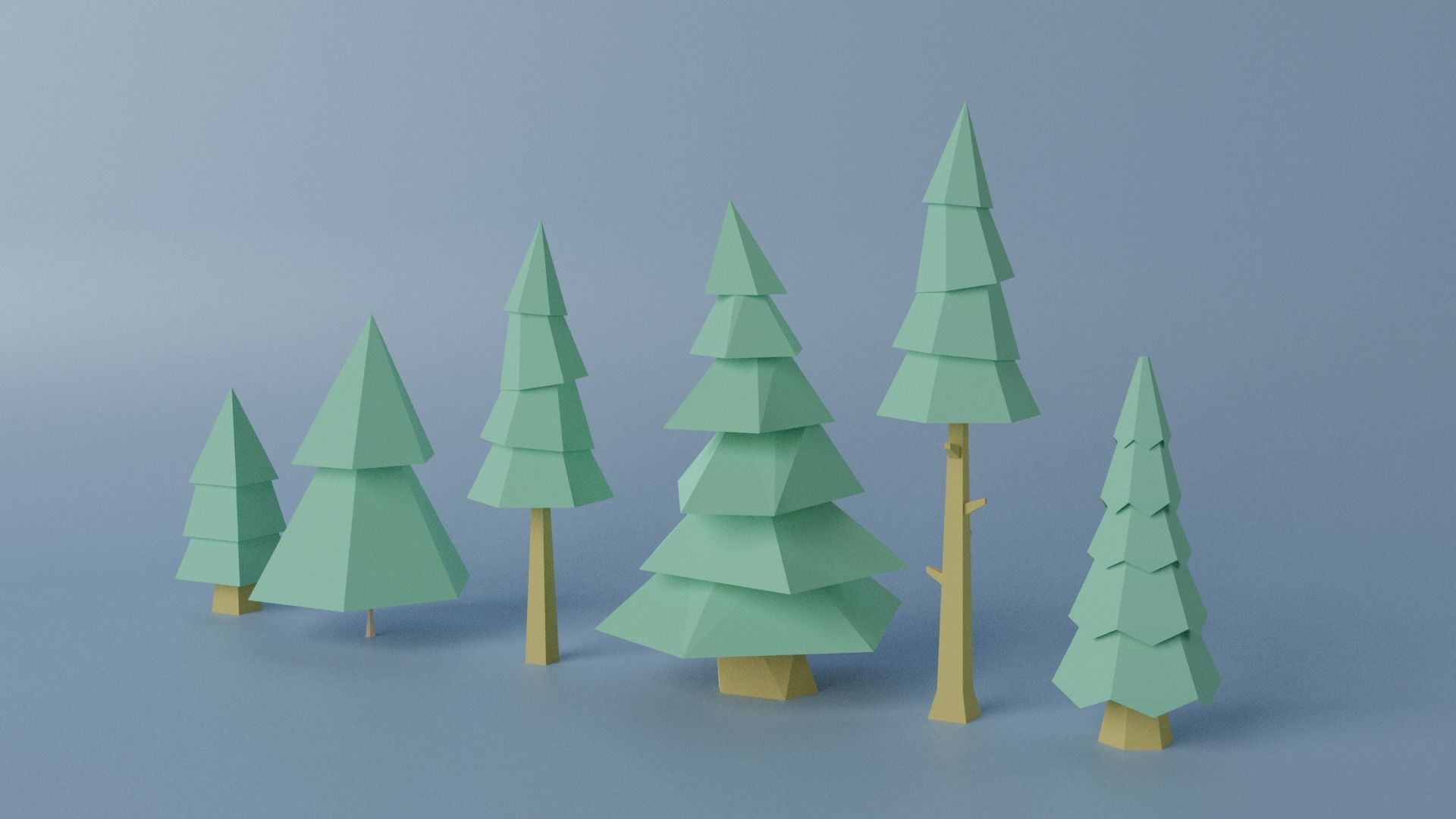 Cartoon Tree Collection Low-poly 3D model_8