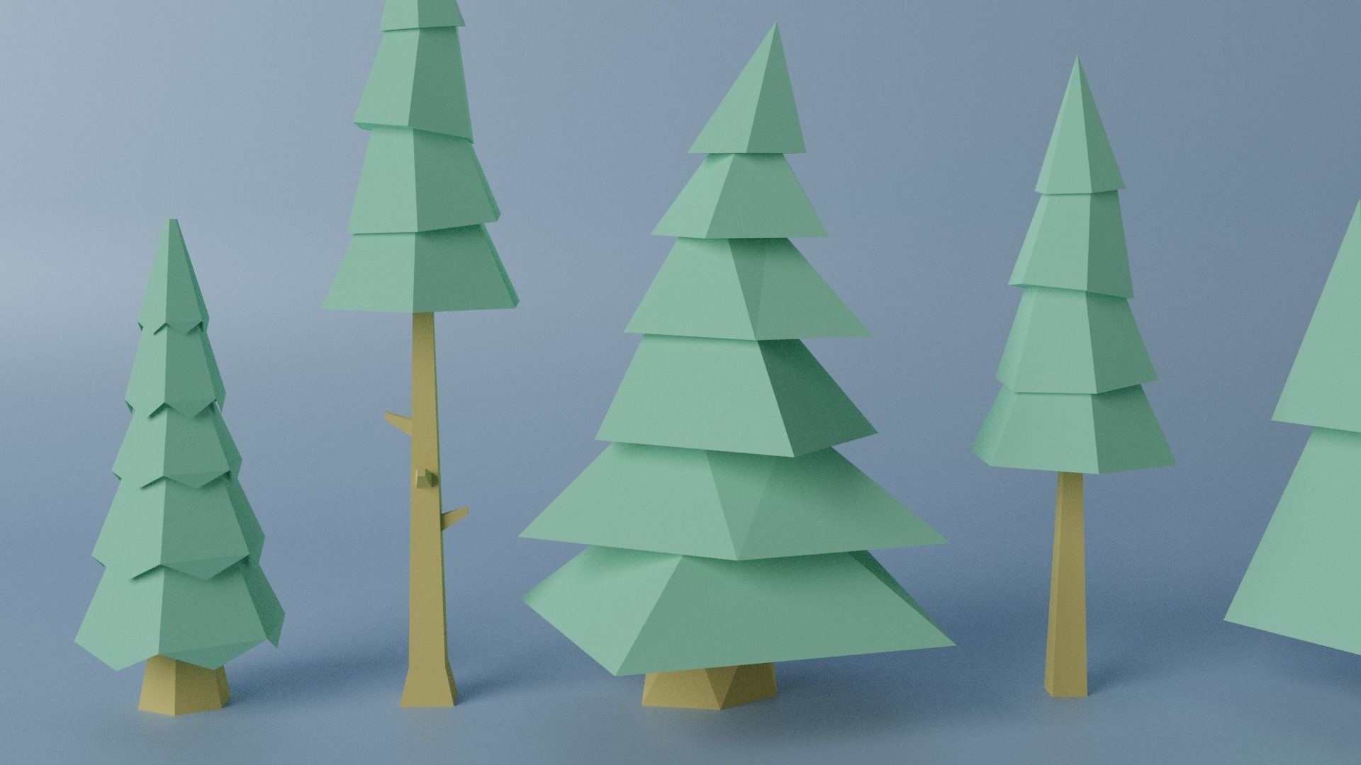 Cartoon Tree Collection Low-poly 3D model_10