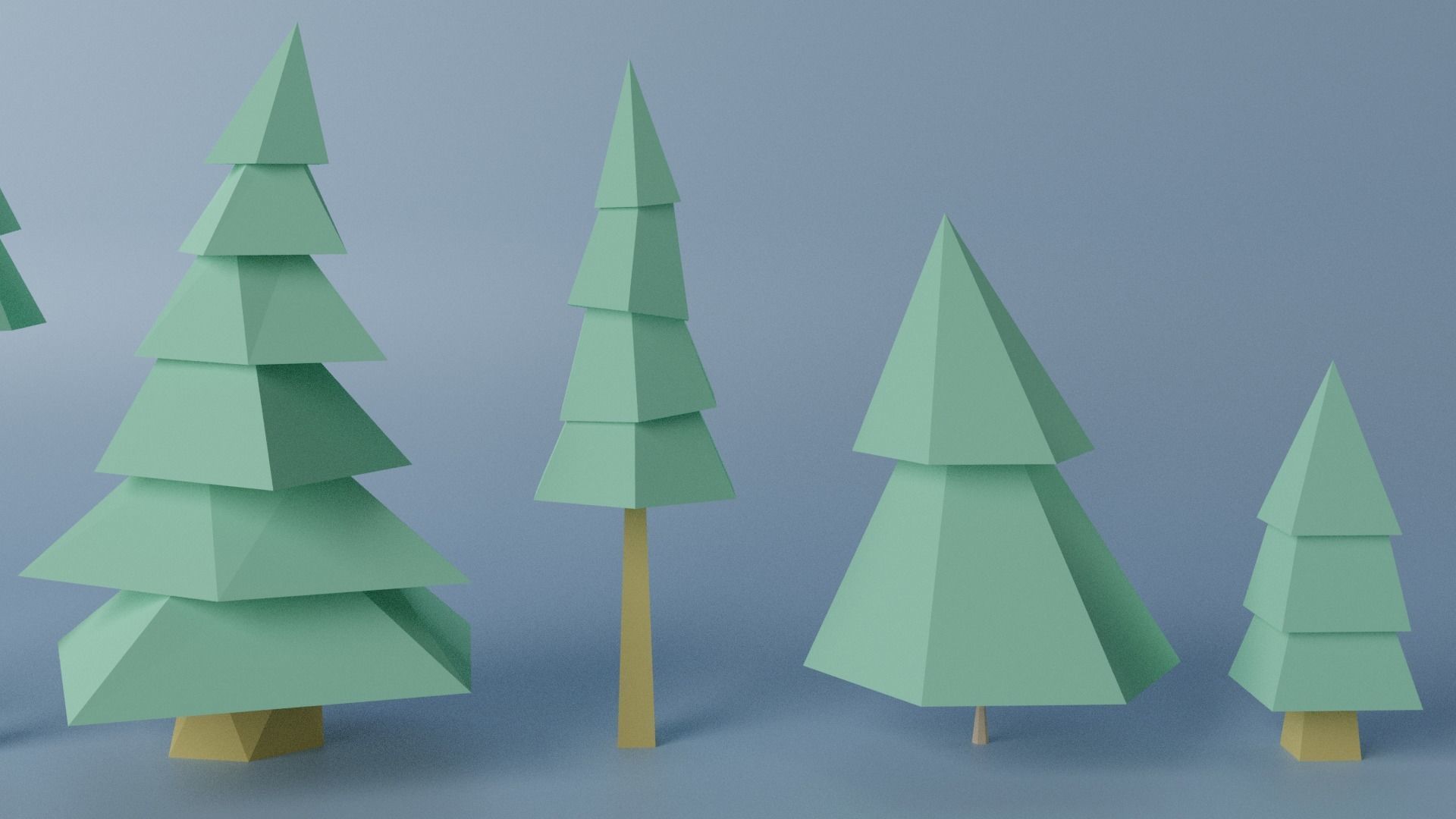 Cartoon Tree Collection Low-poly 3D model_9