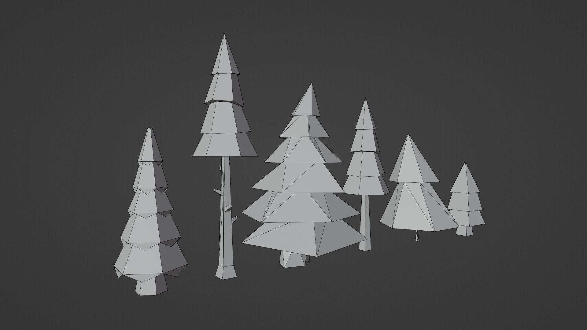 Cartoon Tree Collection Low-poly 3D model_5