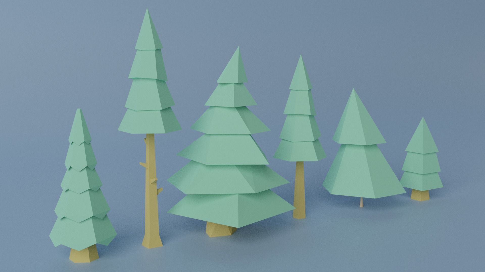 Cartoon Tree Collection Low-poly 3D model_11