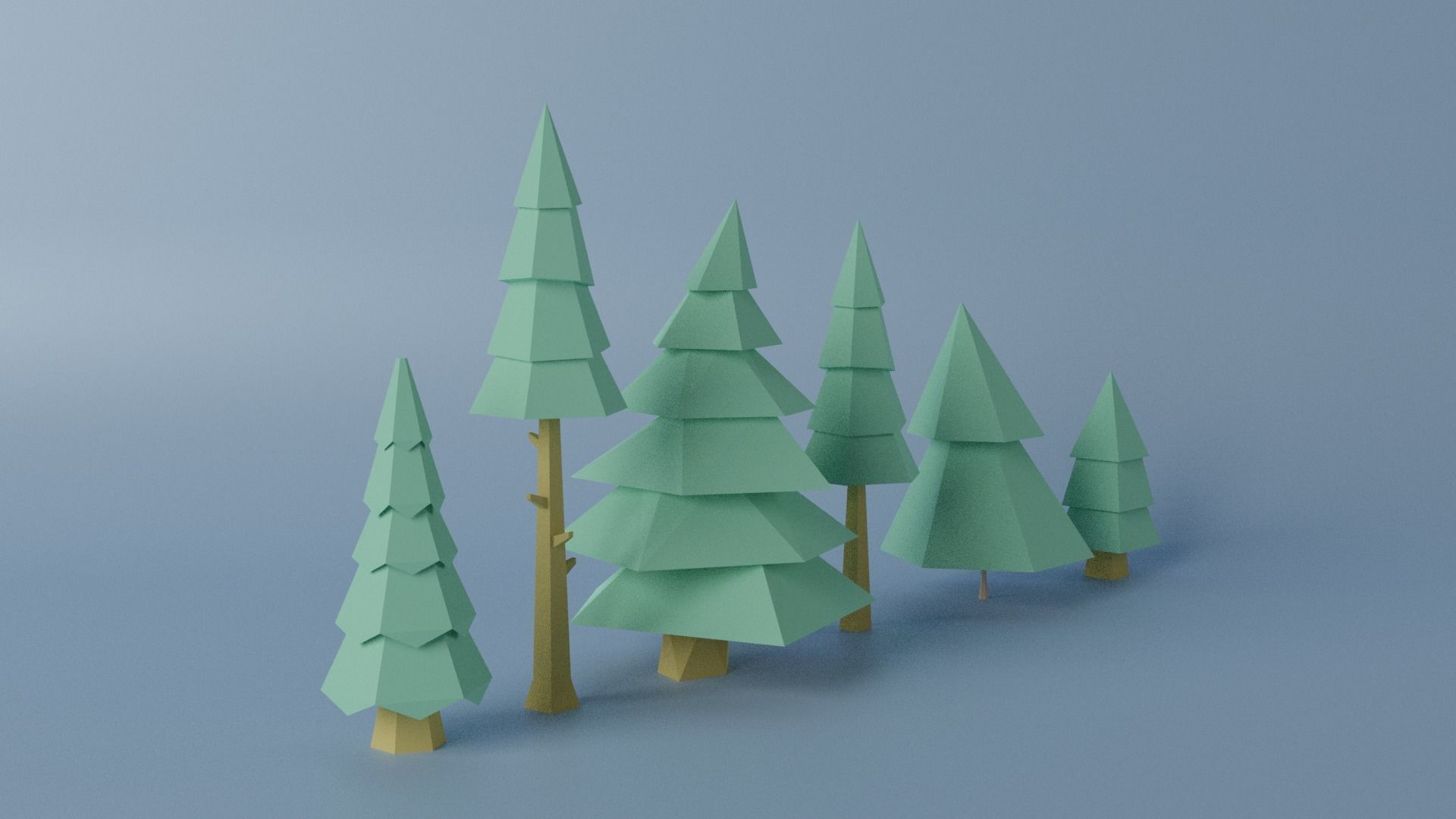 Cartoon Tree Collection Low-poly 3D model_7