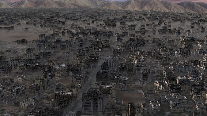 Ruined City 3D model 7
