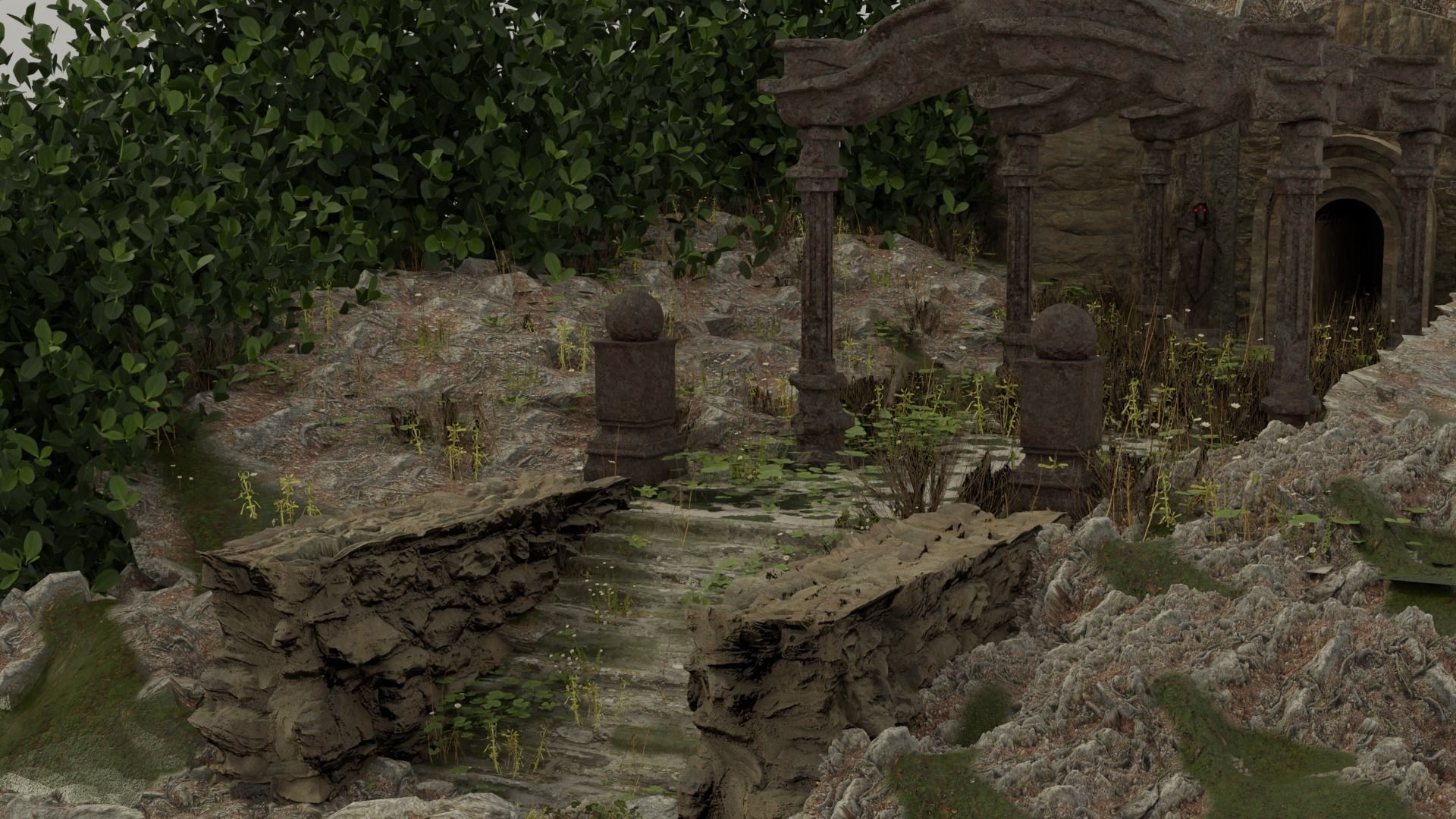Ancient Temple Ruins 3D model_3