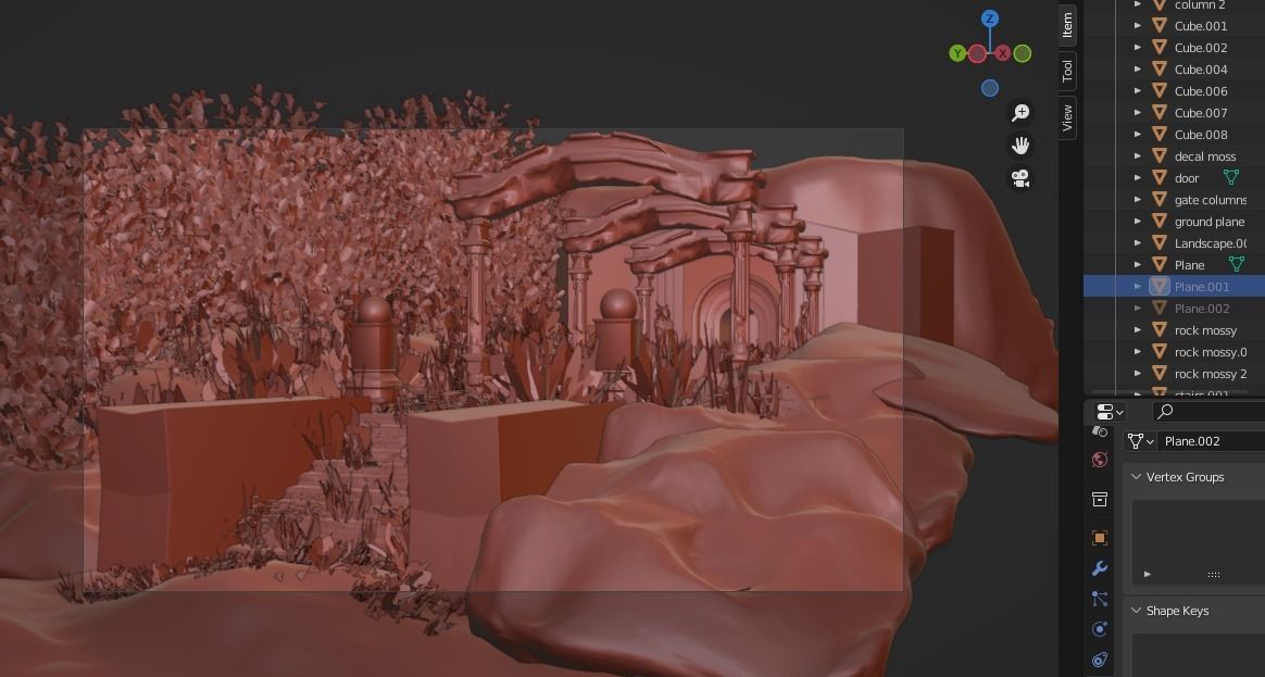 Ancient Temple Ruins 3D model_2