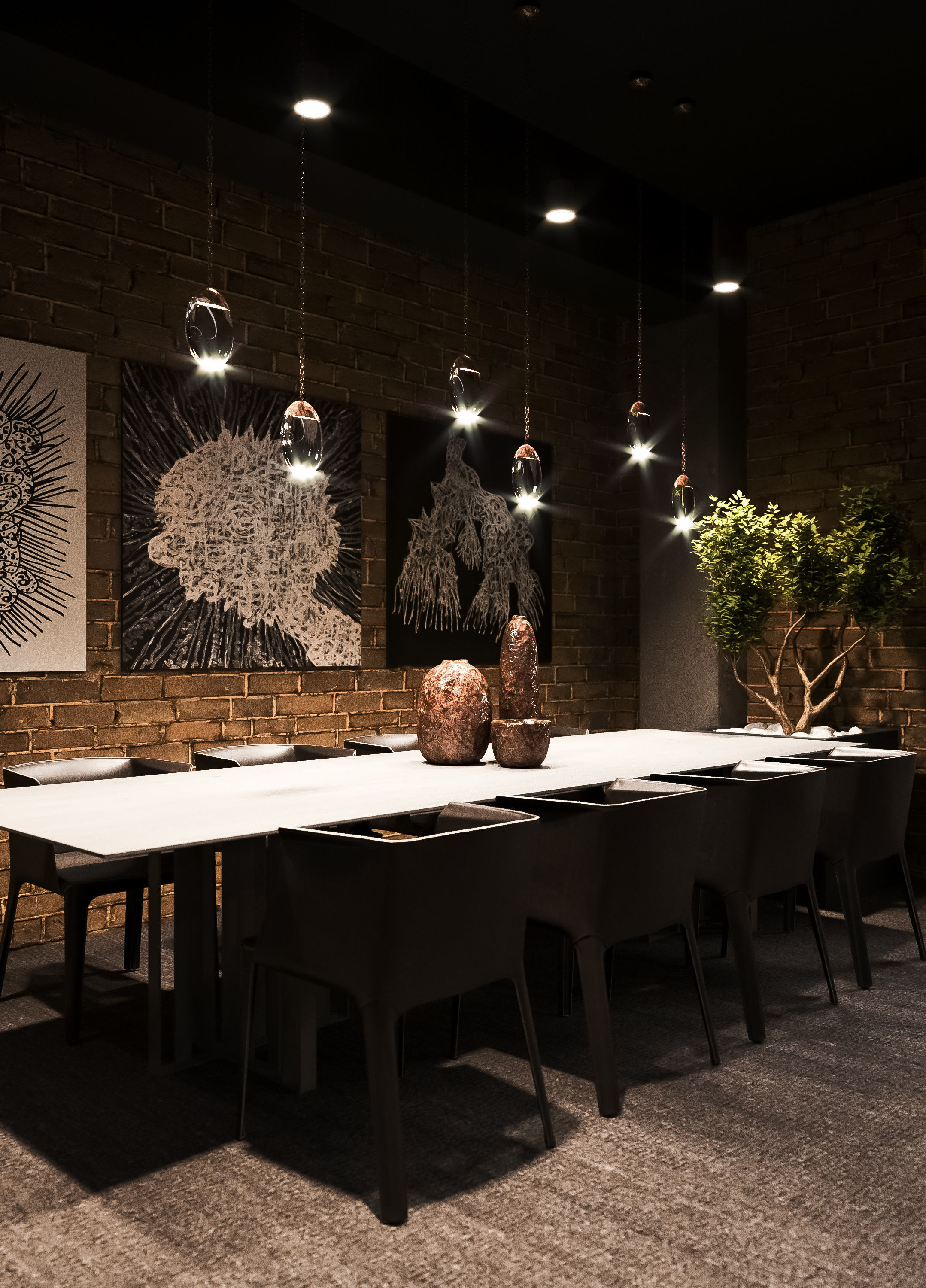 Full 3D scene restaurant industrial design 3D model_9