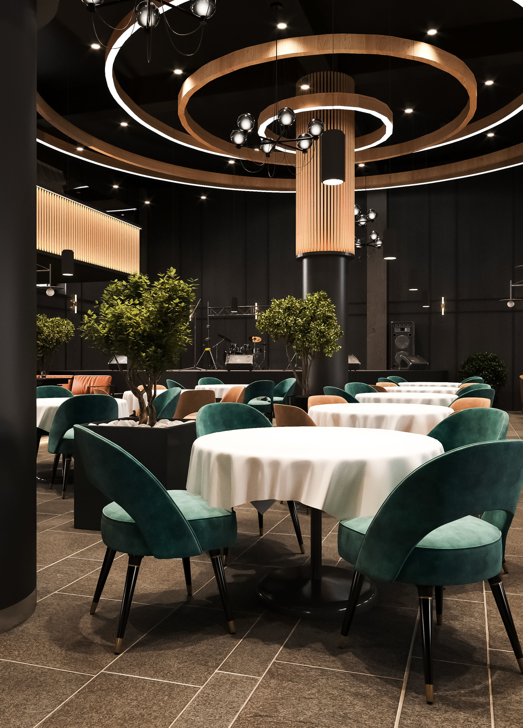 Full 3D scene restaurant industrial design 3D model_1