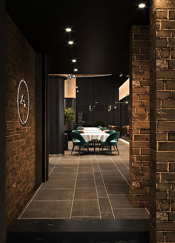 Full 3D scene restaurant industrial design 3D model