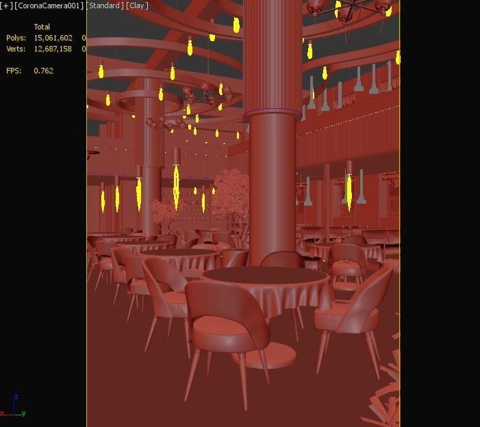 Full 3D scene restaurant industrial design 3D model_13
