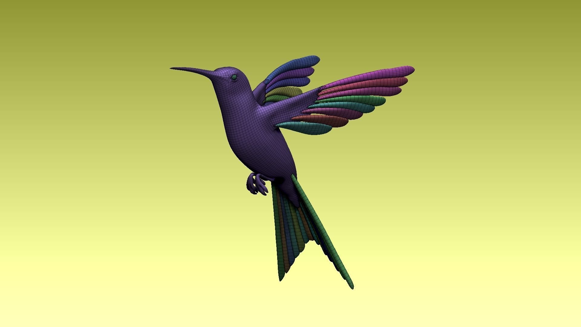 colibri humming bird 3D model_1