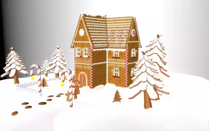 Gingerbread Village V2  two-storey house 