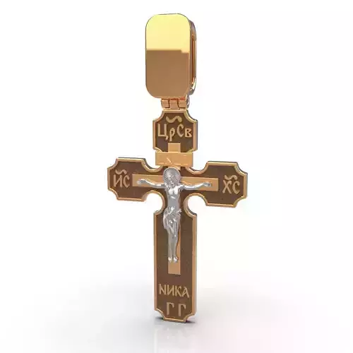  Orthodox cross with Jesus and inscription 3D print model