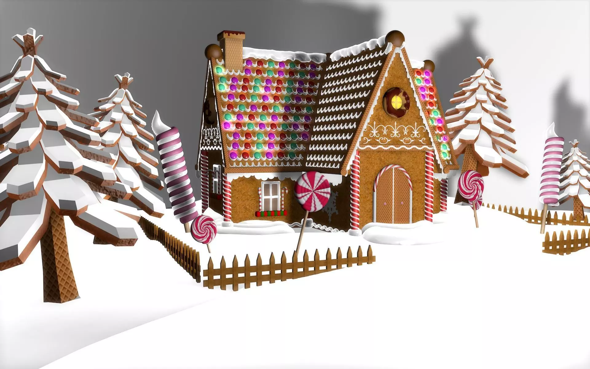 Gingerbread Village V2 Simle house 3D model_0