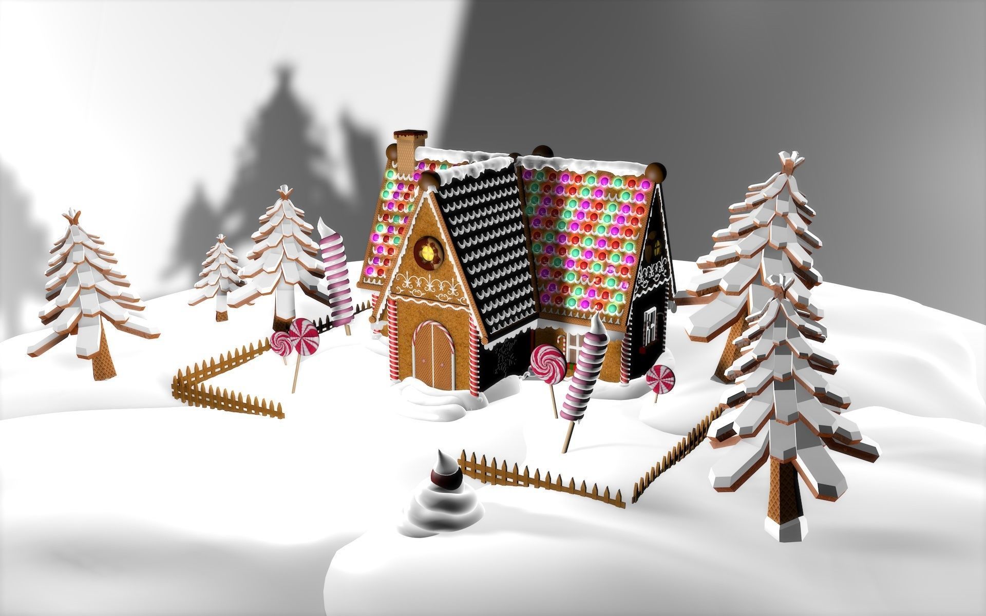 Gingerbread Village V2 Simle house 3D model_3