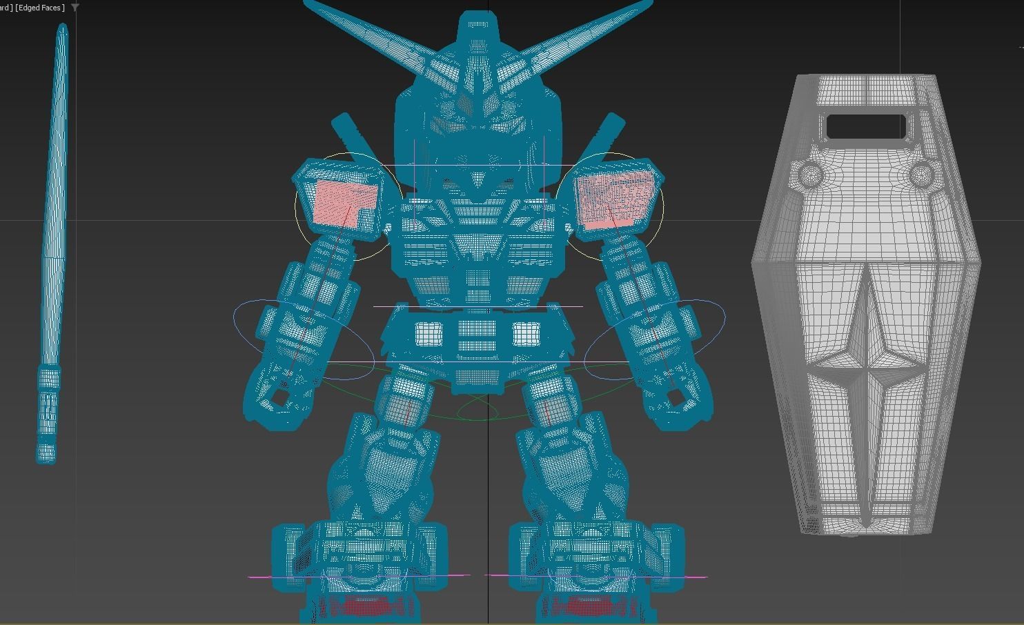 SD CROSS SILHOUETTE RX-78-2 - VFX 3D model_8