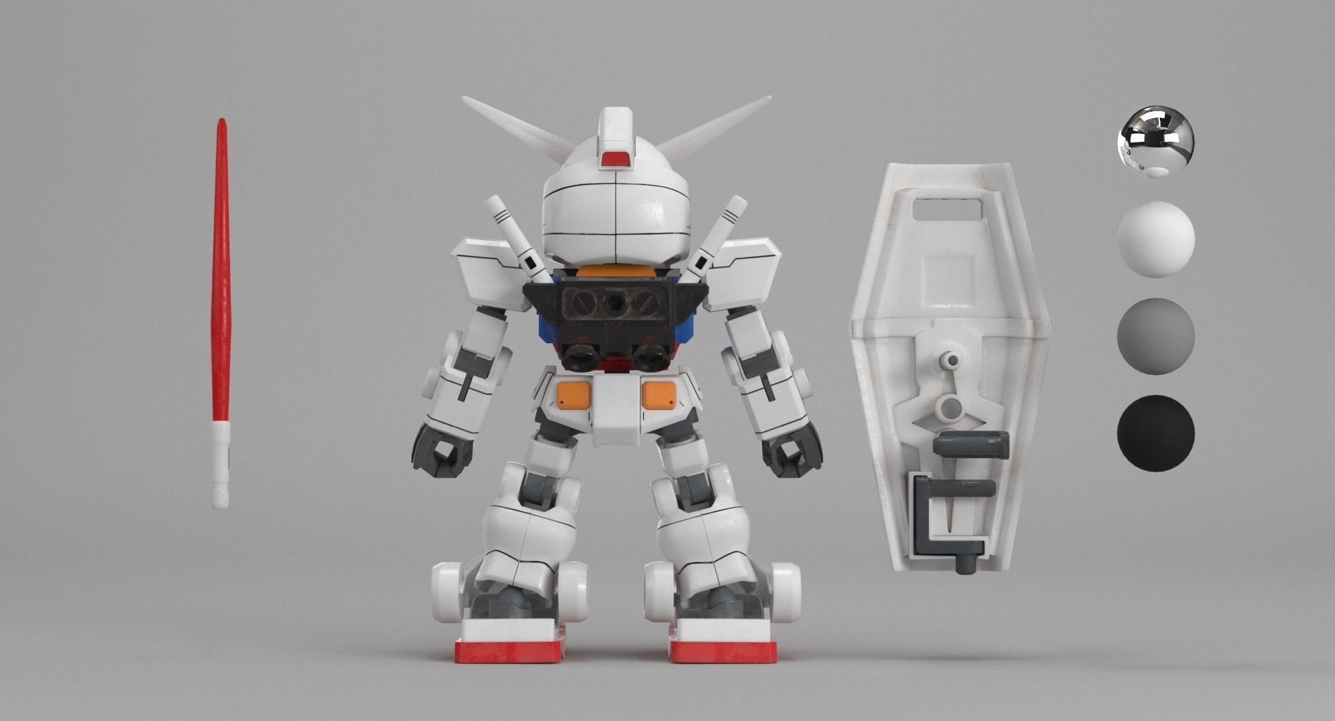 SD CROSS SILHOUETTE RX-78-2 - VFX 3D model_3
