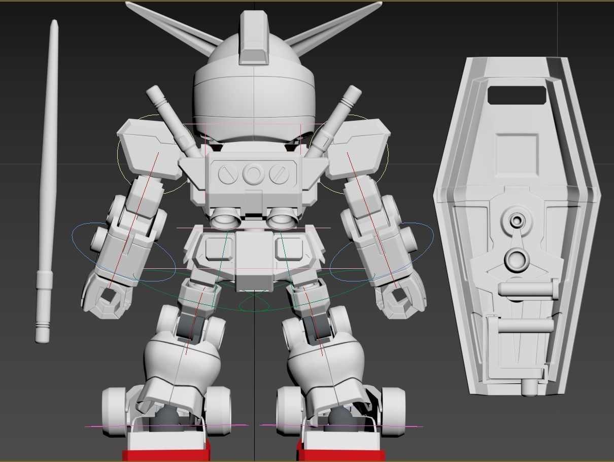 SD CROSS SILHOUETTE RX-78-2 - VFX 3D model_6