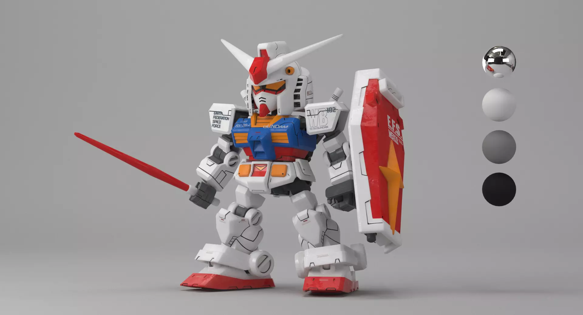 SD CROSS SILHOUETTE RX-78-2 - VFX 3D model_0