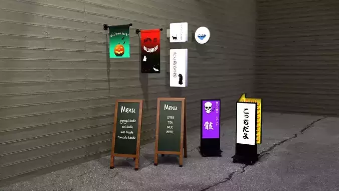 Signboard No1 Low-poly 3D model