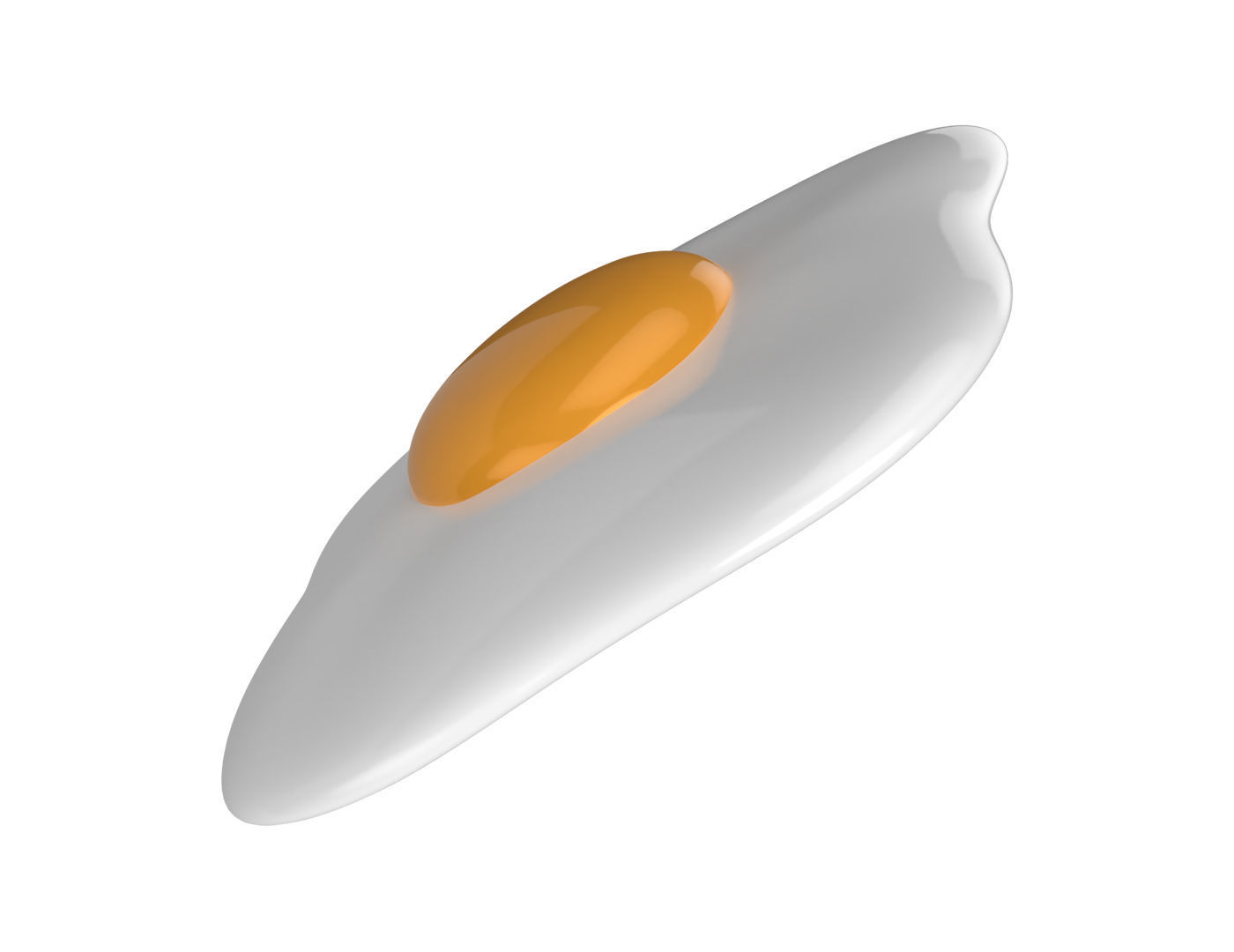 Cartoon Fried Egg Low-poly 3D model_4