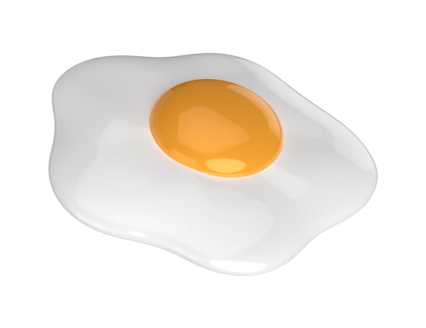 Cartoon Fried Egg Low-poly 3D model_2