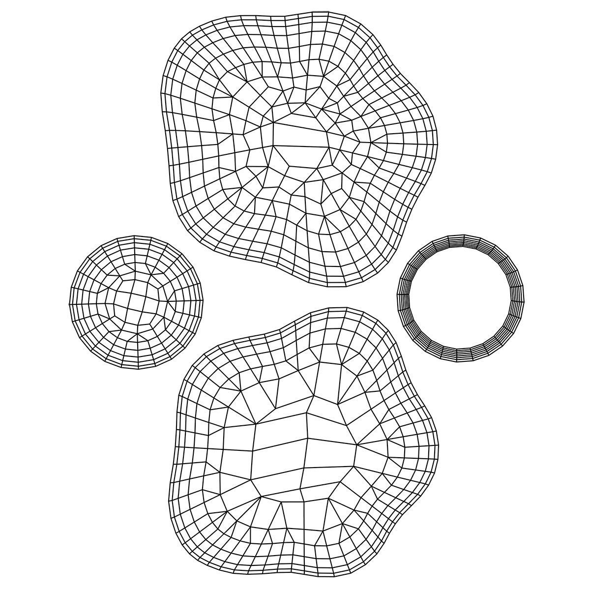 Cartoon Fried Egg Low-poly 3D model_7