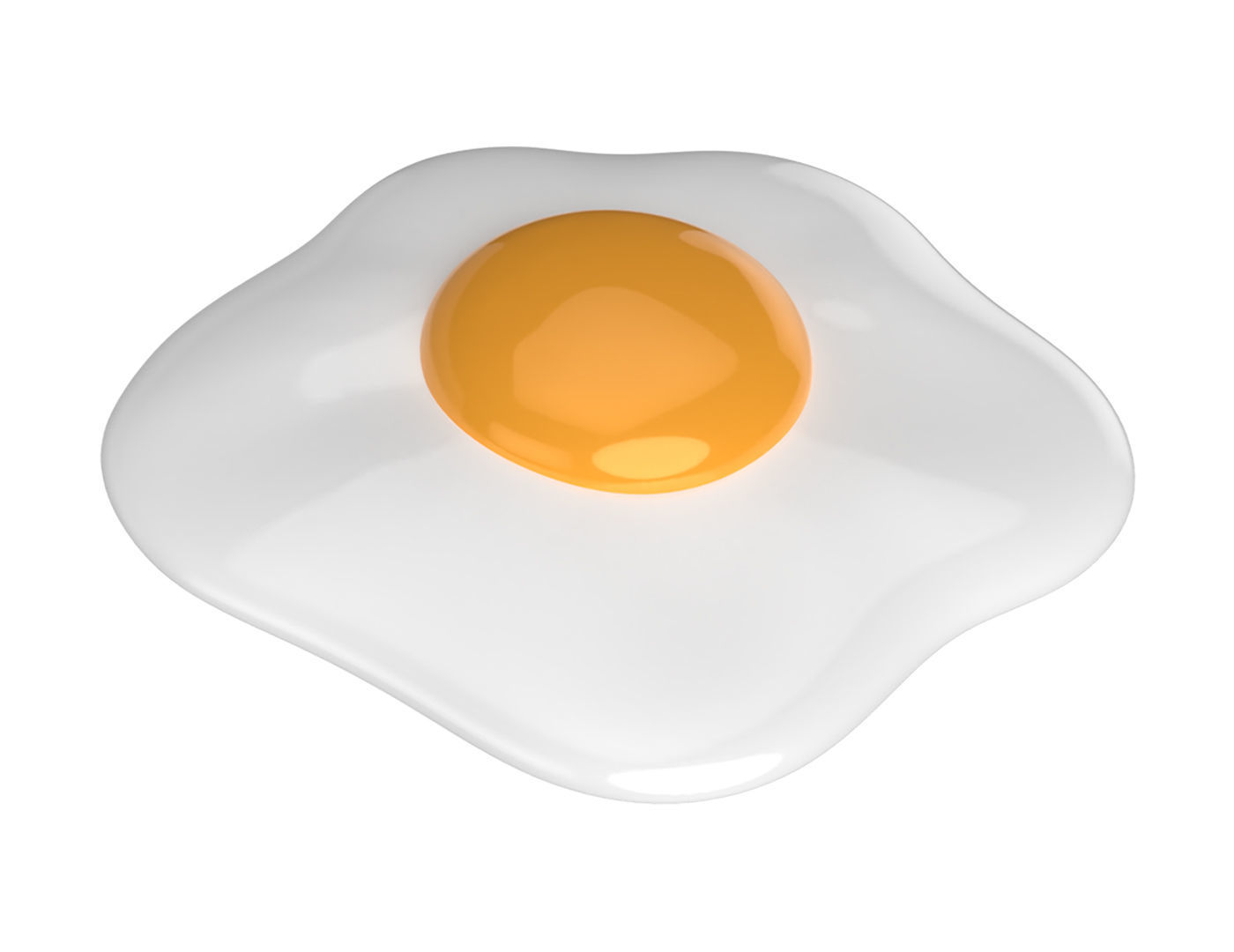 Cartoon Fried Egg Low-poly 3D model_1